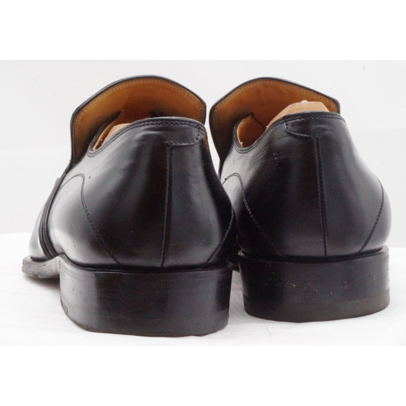 Battaglia Men’s US 9 EUR 42 Black Italian Leather Square Toe Slip On Dress Shoes main image 5